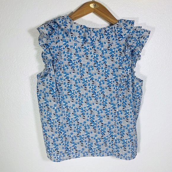 LOFT Floral Ruffle Tassel Blouse Size XL Women’s - Picture 3 of 9